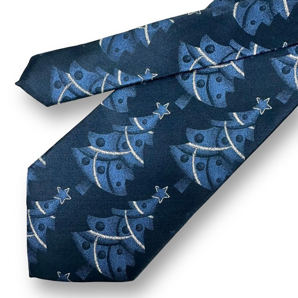 Holidays‎ Blue Christmas Trees Tie